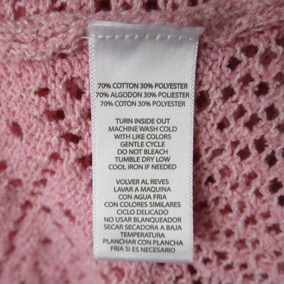BeachLunchLounge Tiara Crochet Look Sweater Petal Pink Size M - Picture 7 of 8